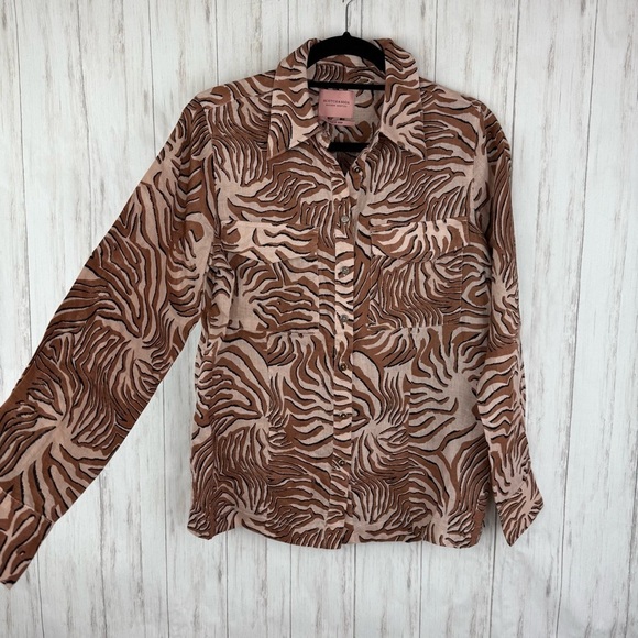 Scotch & Soda Brown Zebra Print Top - Picture 1 of 6